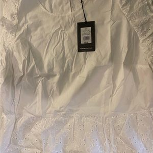 White shirt with eyelet pattern plus size
